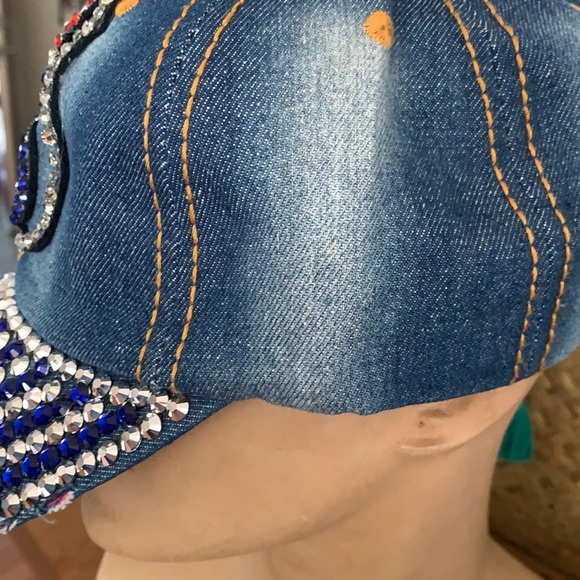 Route 66 blue jean bling hat NWT adjustable - Picture 2 of 4
